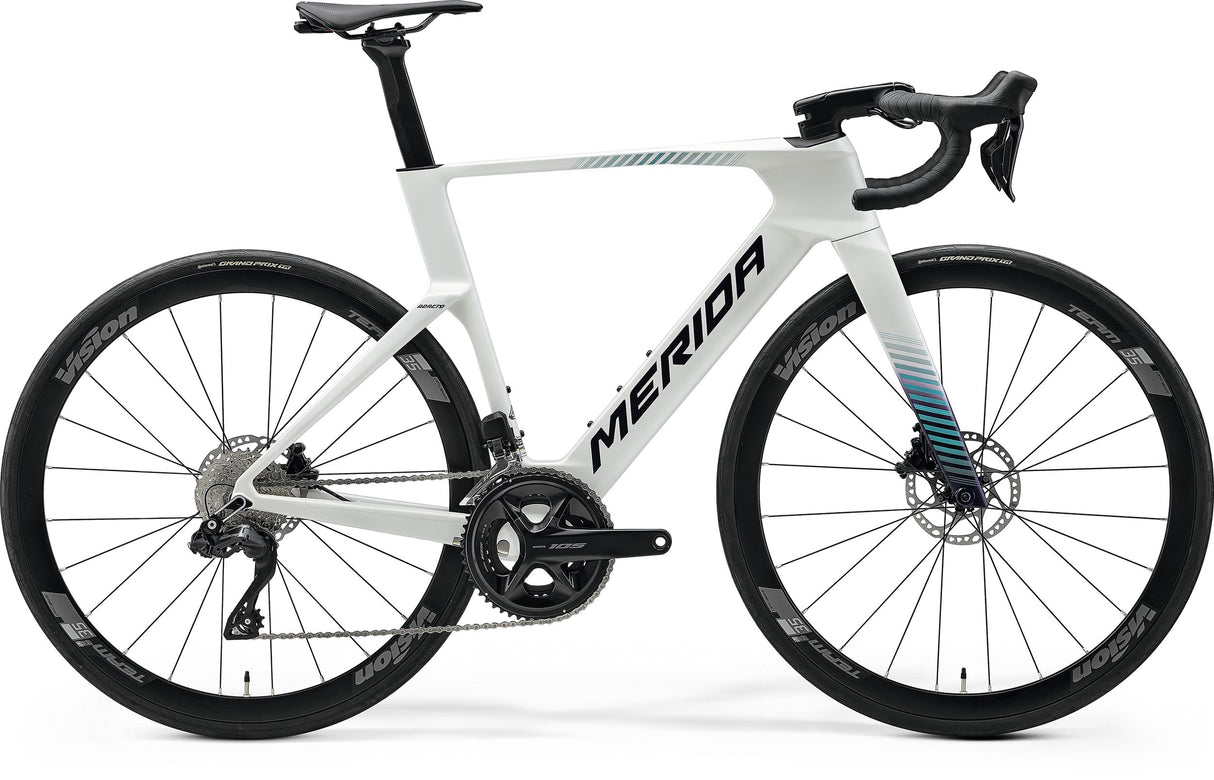 Merida Reacto 5000 Aero-Rennrad in Pearl/Blue Teal