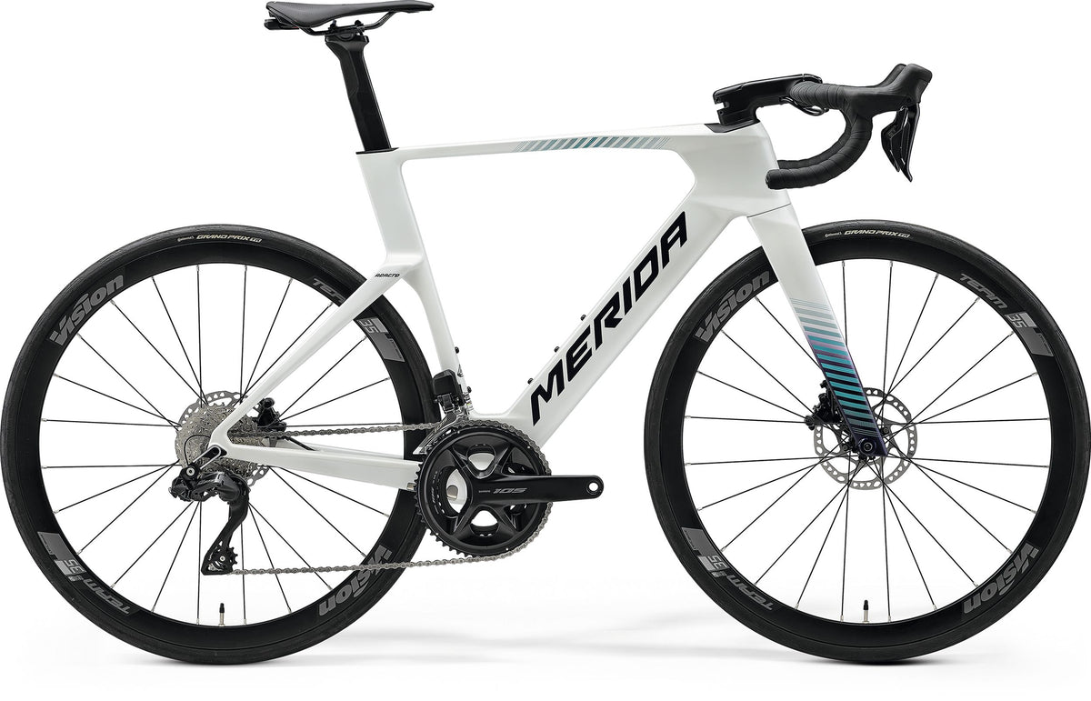 Merida Reacto 5000 Aero-Rennrad in Pearl/Blue Teal