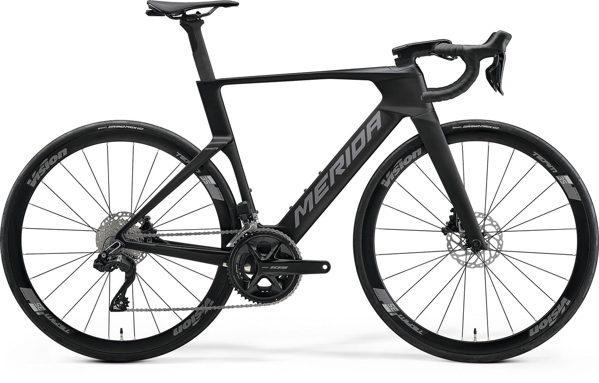 Merida Reacto 5000 CH Aero-Rennrad in Silk Black (Gunmetal Grey)
